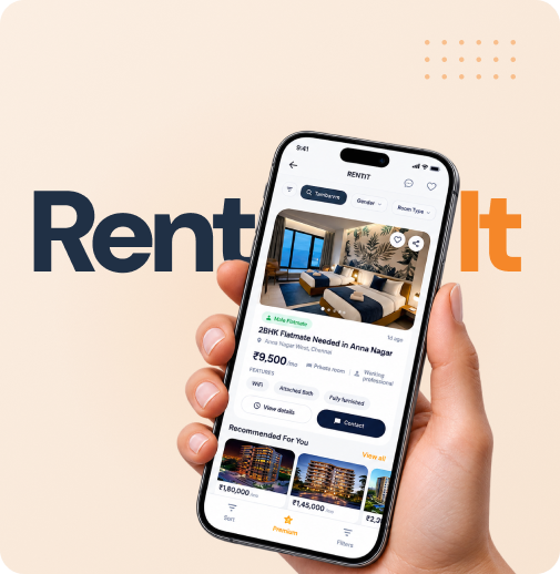 RentIt Hand Holding Mobile Property Listing